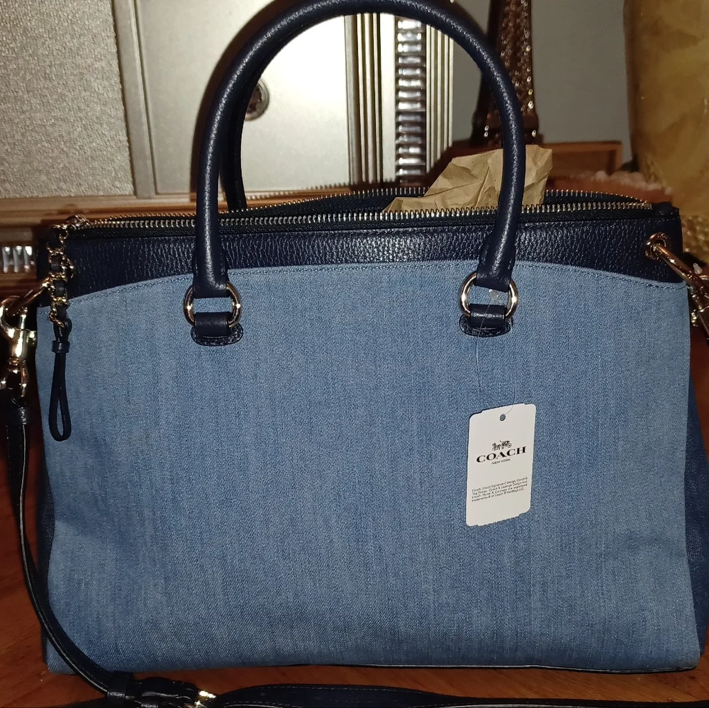 COACH MIA SATCHEL IN DENIM - Picture 3 of 9